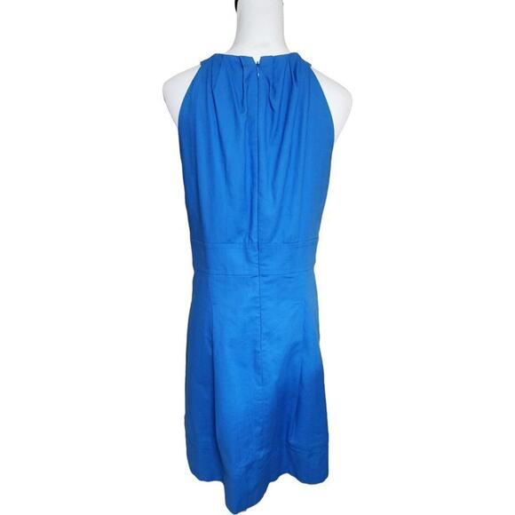 LOFT‎ Pleated Dress Royal Blue Size 8 - Picture 3 of 7